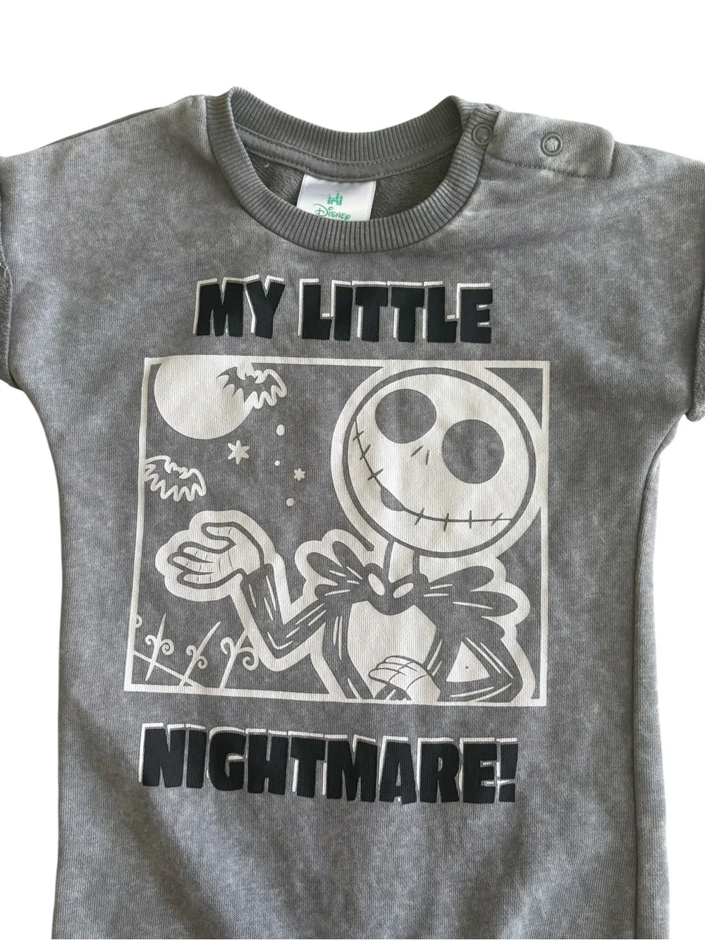 Disney Baby Jack Skellington My Little Nightmare Romper 12M Halloween Gray